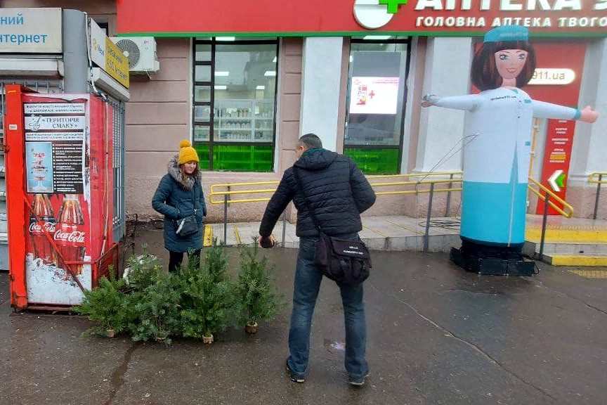 В Каменском выявили факты несанкционированной продажи елок
