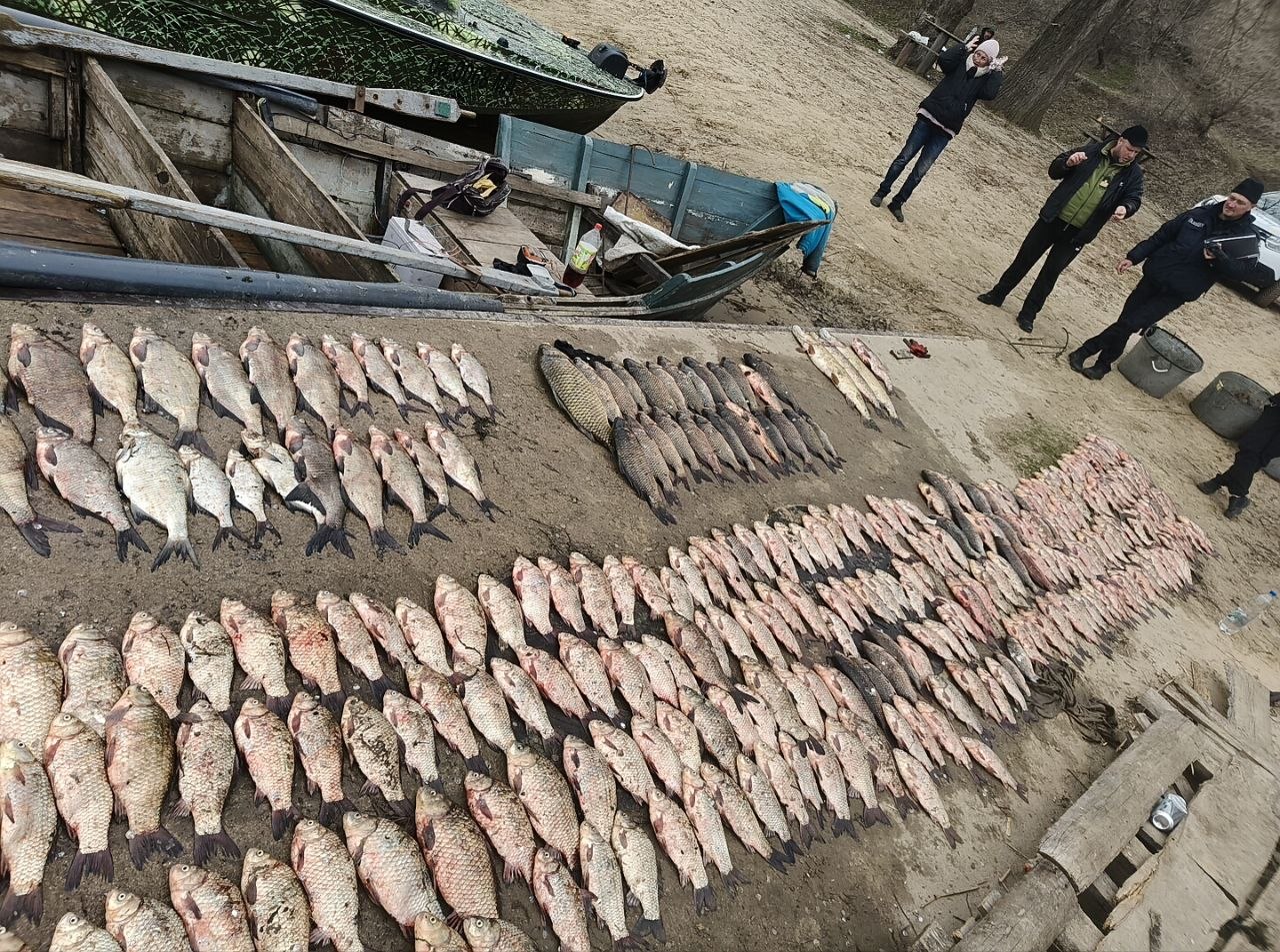 На Каменском водохранилище промысловый рыбак нелегально добыл почти полтонны рыбы