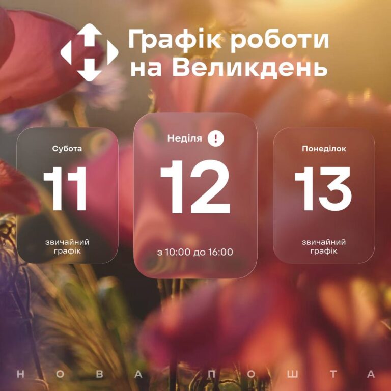 Як працюватиме "Нова пошта" у Кам’янському на Великдень (графік та адреси відділень)